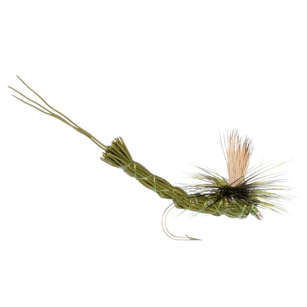 Green Para Drake Extended Body Dry Fly - 12 Flies Size 10