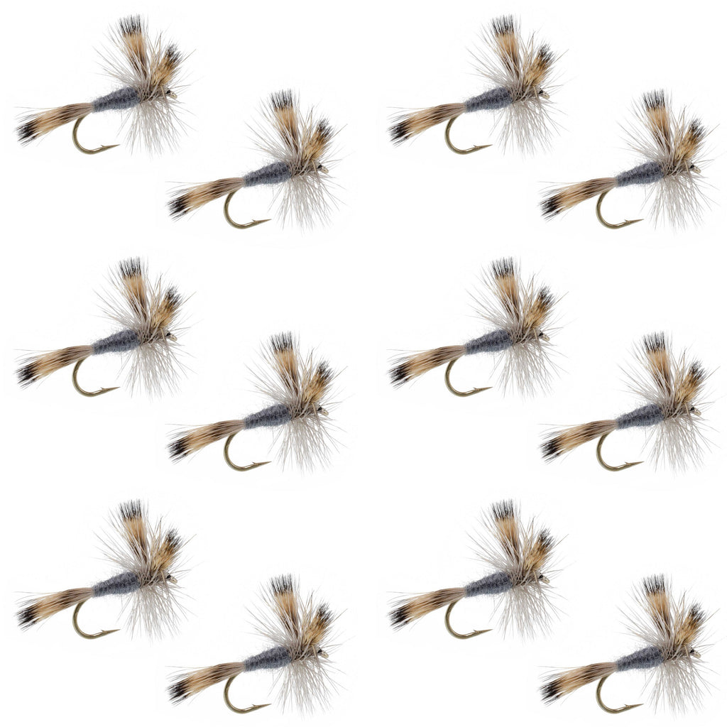 Gray Wulff Classic Trout Dry Fly -12 Flies Hook Size 14