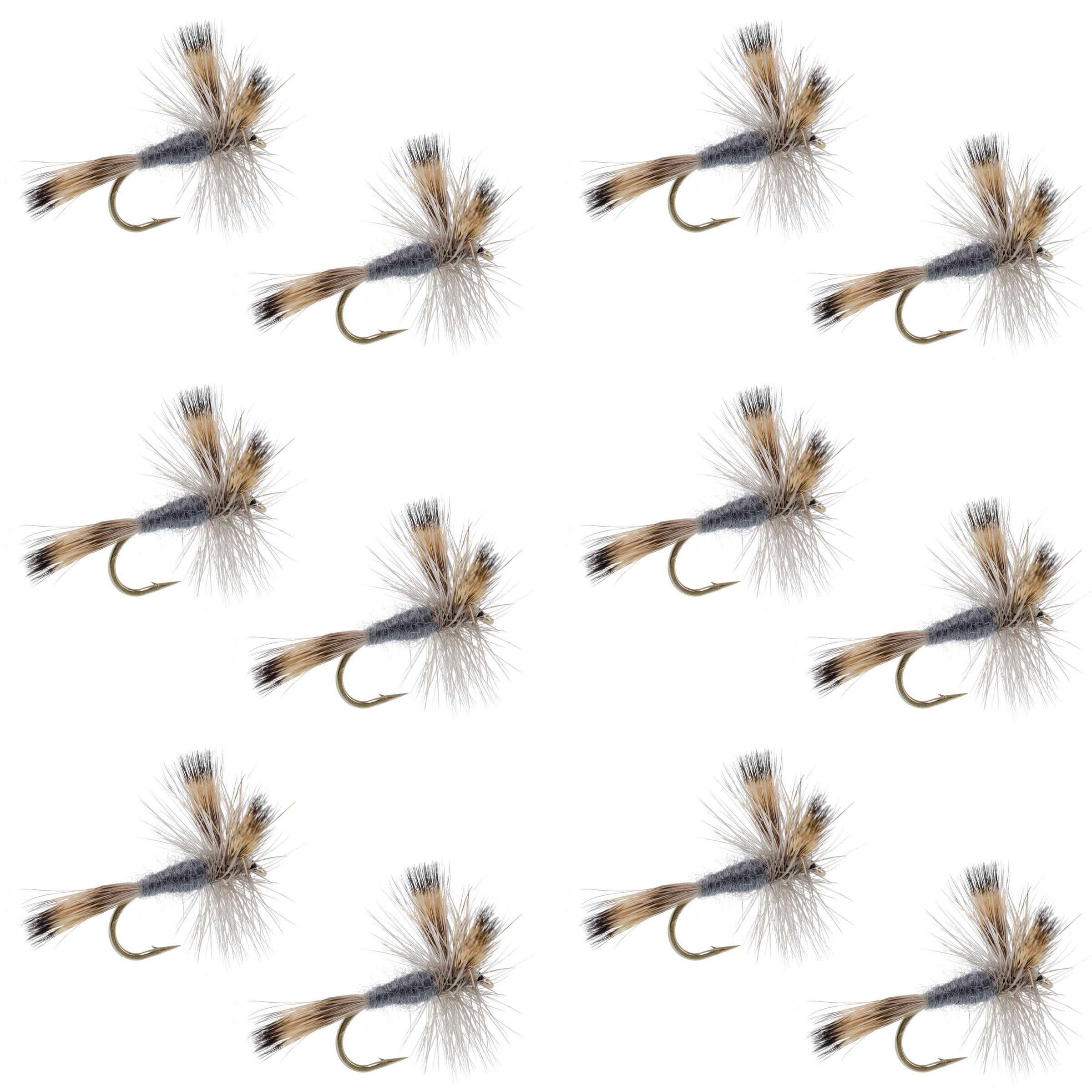 Gray Wulff Classic Trout Dry Fly -12 Flies Hook Size 8