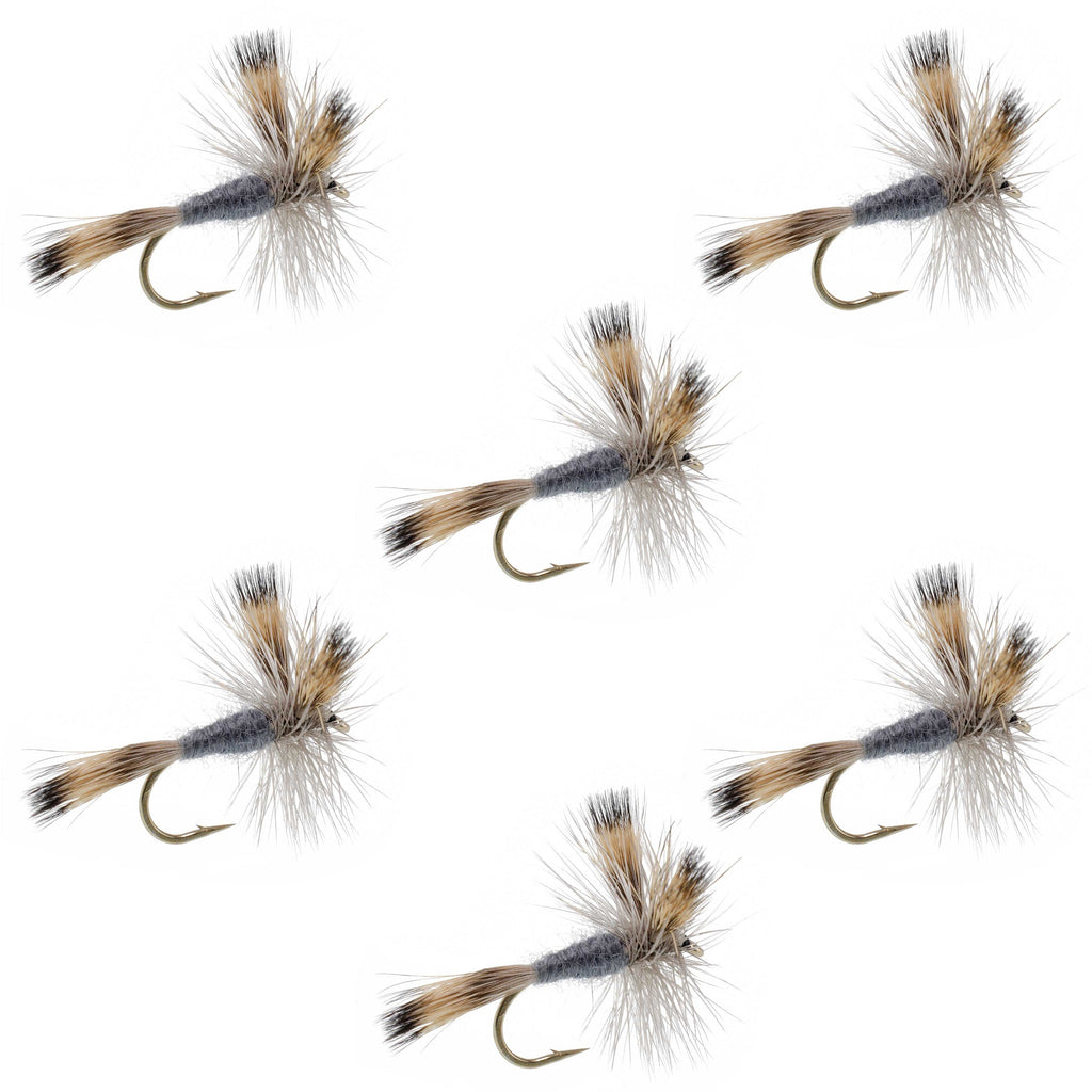 Gray Wulff Classic Trout Dry Fly - 6 Flies Hook Size 12
