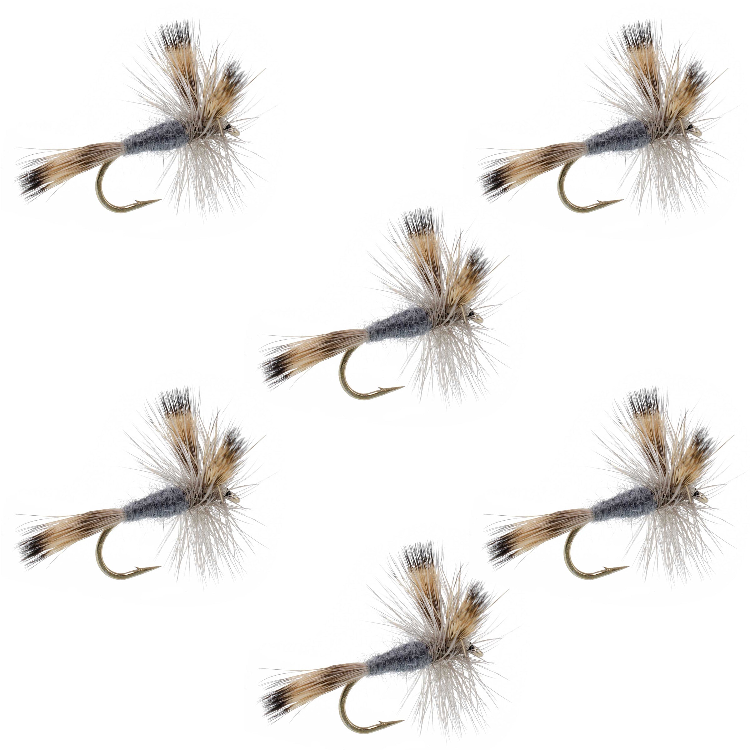 Gray Wulff Classic Trout Dry Fly - 6 Flies Hook Size 14