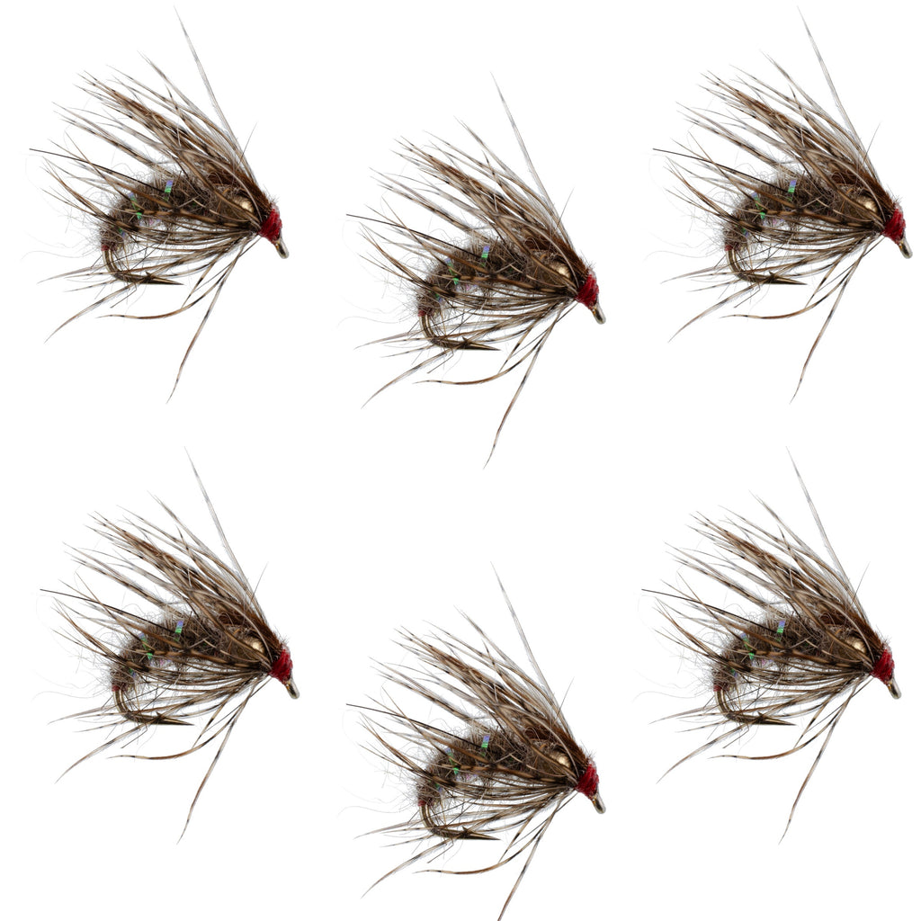 Hares Ear Holy Grail Caddis Pupa Emerger 6 Flies Hook Size 14