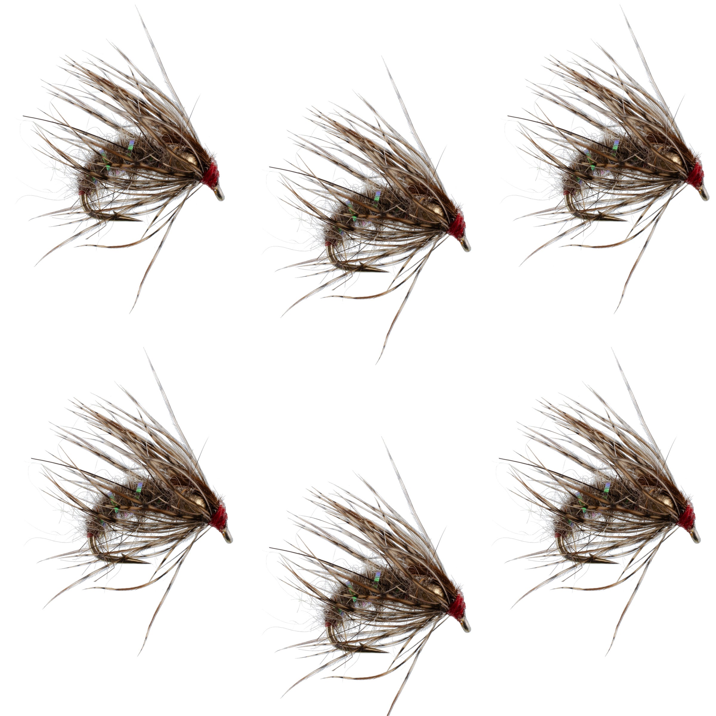 Hares Ear Holy Grail Caddis Pupa Emerger 6 Flies Hook Size 14