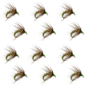 Olive Holy Grail Caddis Pupa Emerger 12 Flies Hook Size 14