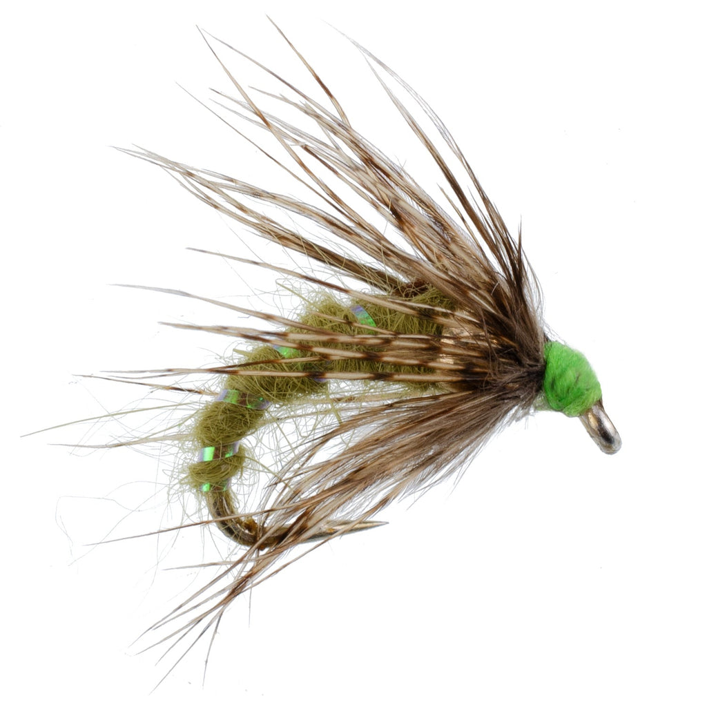 3 Pack Olive Holy Grail Caddis Pupa Emerger Flies Hook Size 14