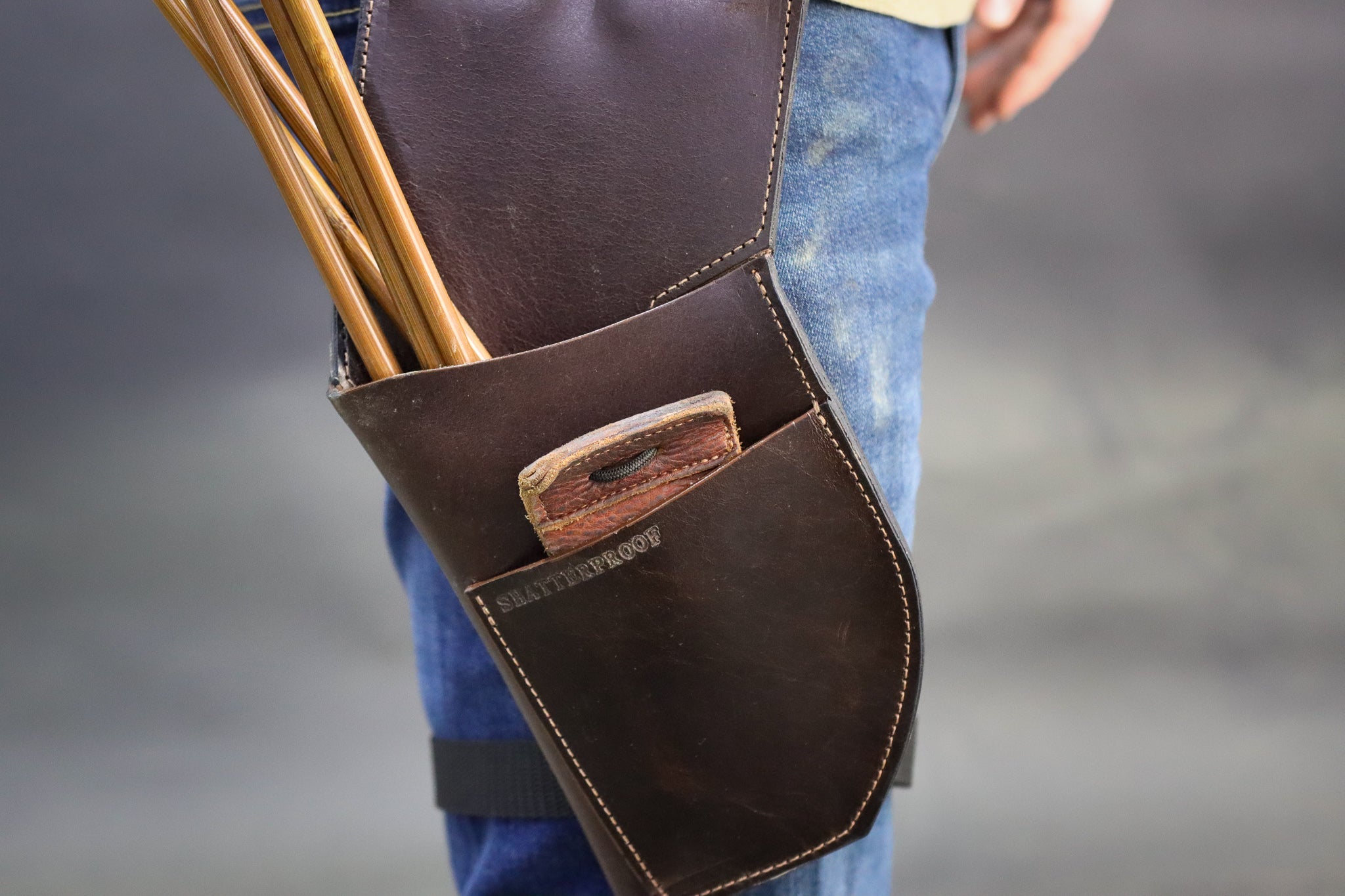Leather Rear Facing Hip Quiver