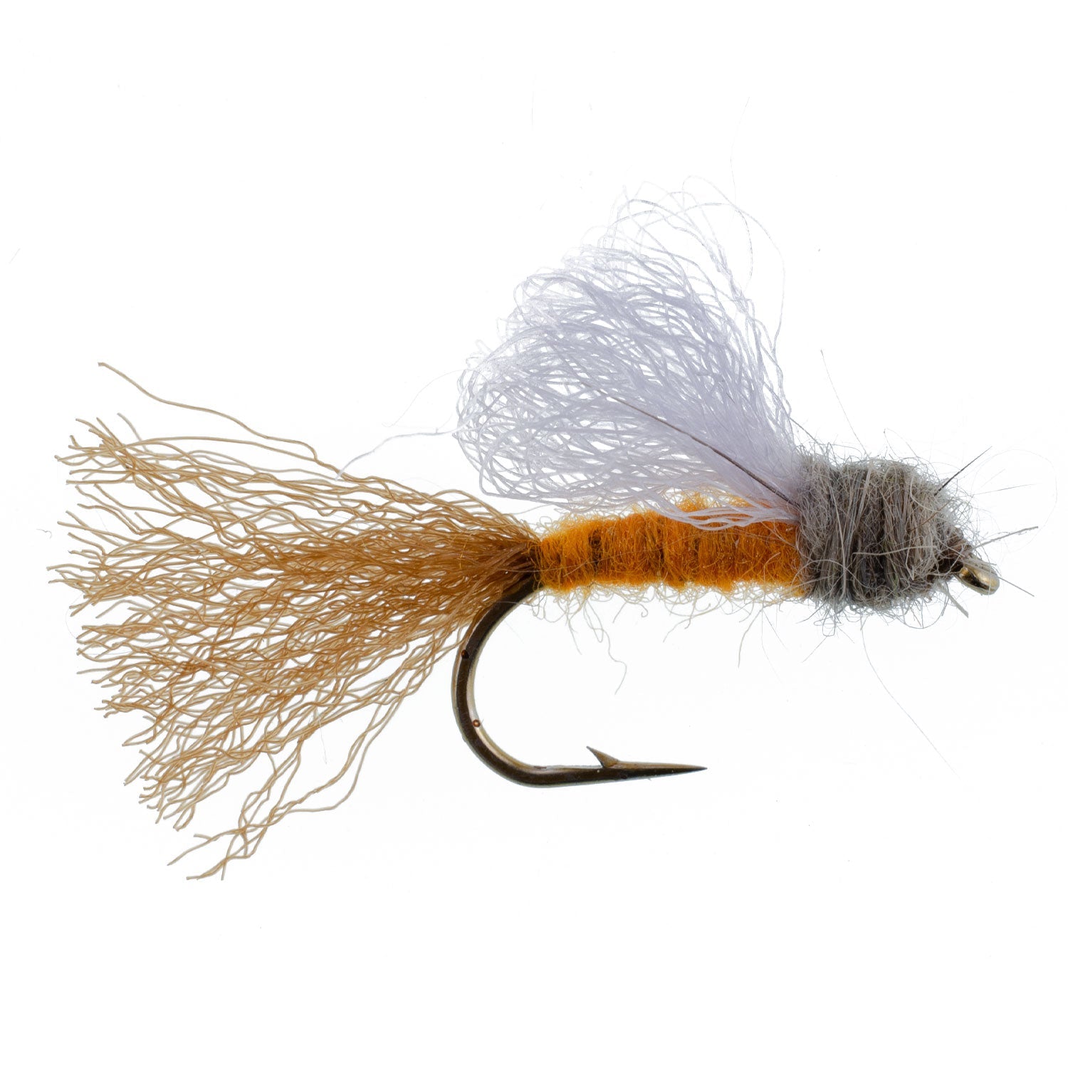 Orange Iris October Caddis Emerger Caddis  Trout Dry Fly - 12 Flies Hook Size 8