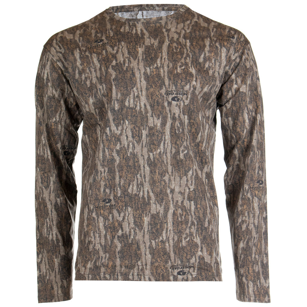 Habit Bear Cave Camo Tee Long Sleeve Mossy Oak New Bottomland Medium