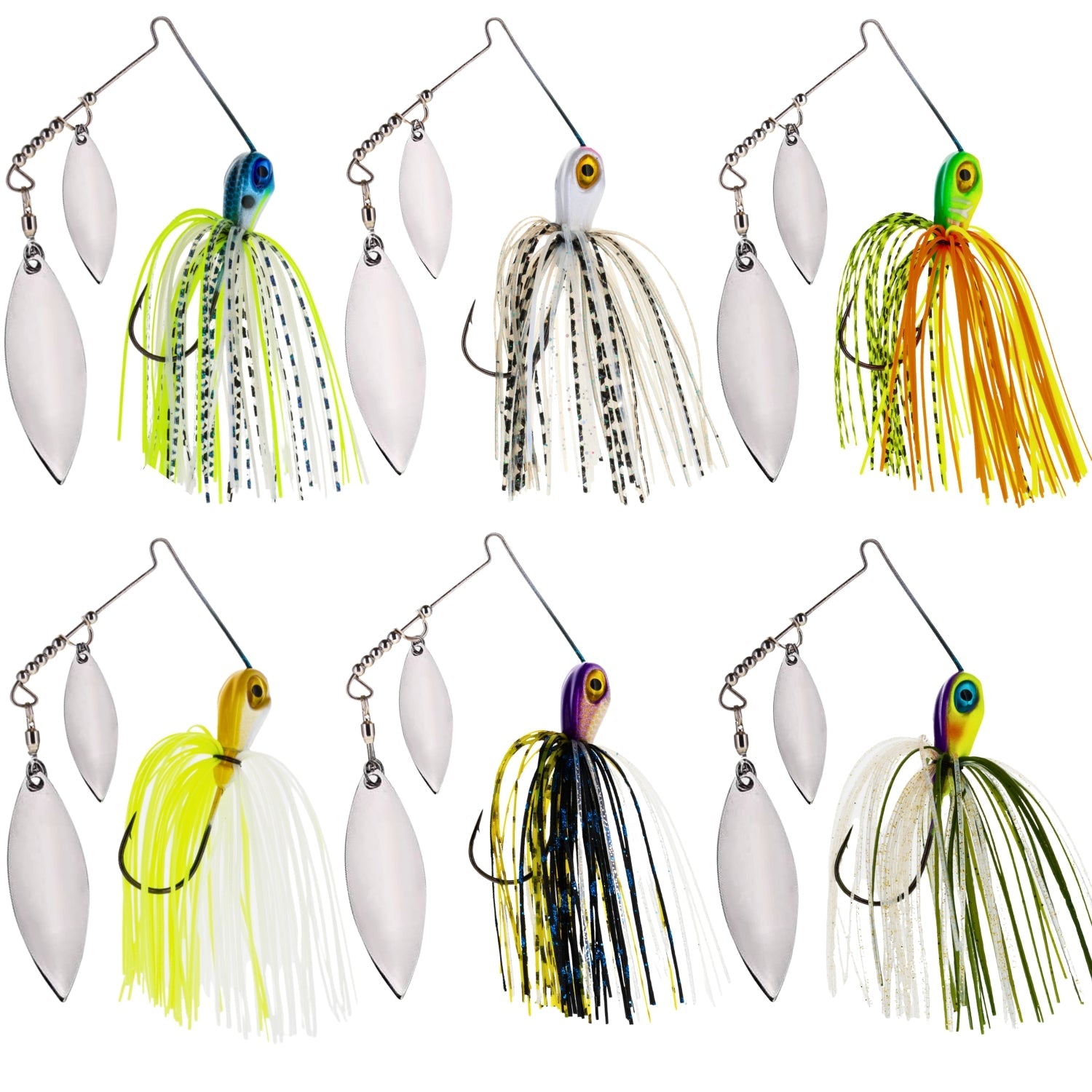 Reaction Tackle Lead Double Willow Blade Spinnerbait Jigs (3-Pack)