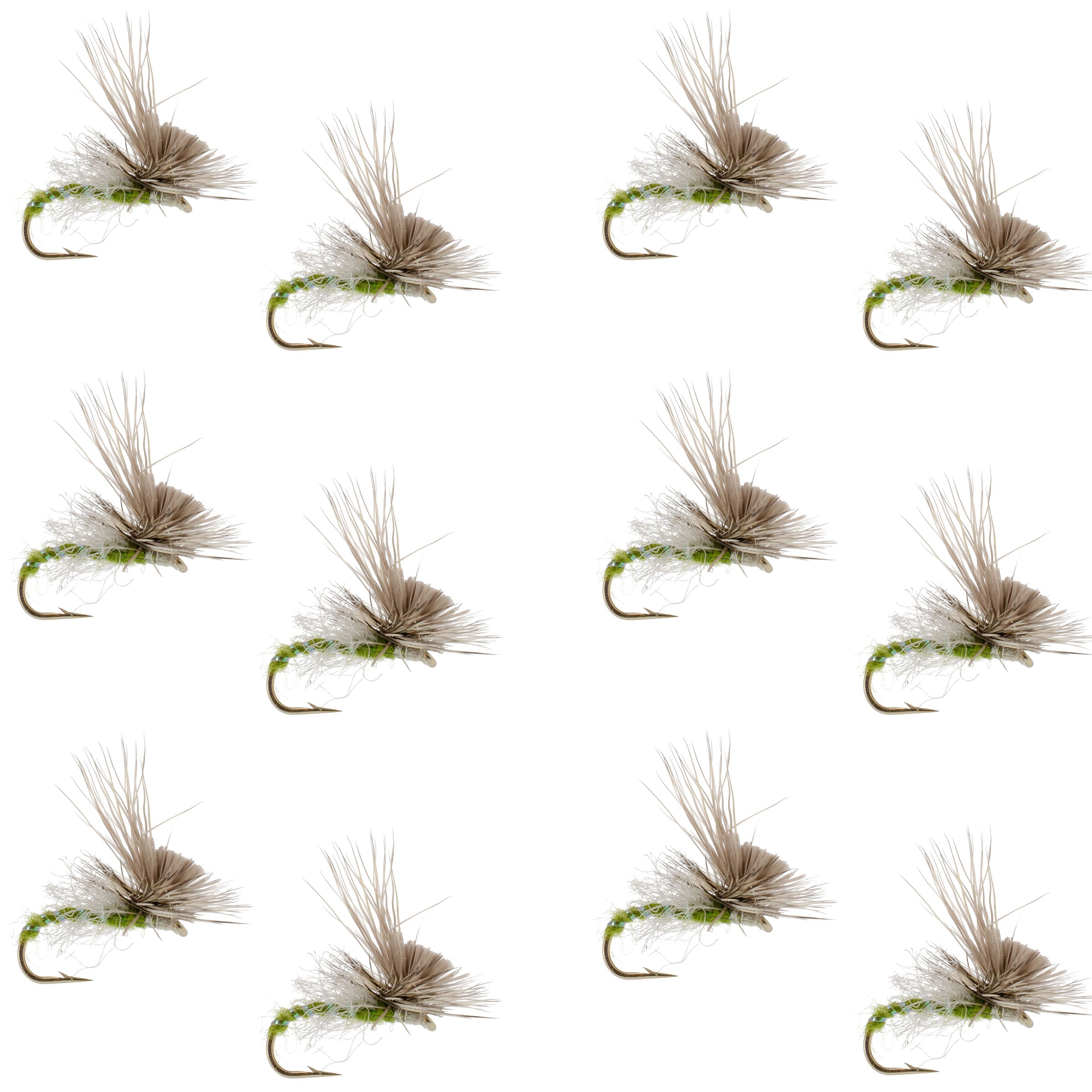 Green Drake Missing Link Mayfly Flies Hook 12 Flies Size 12