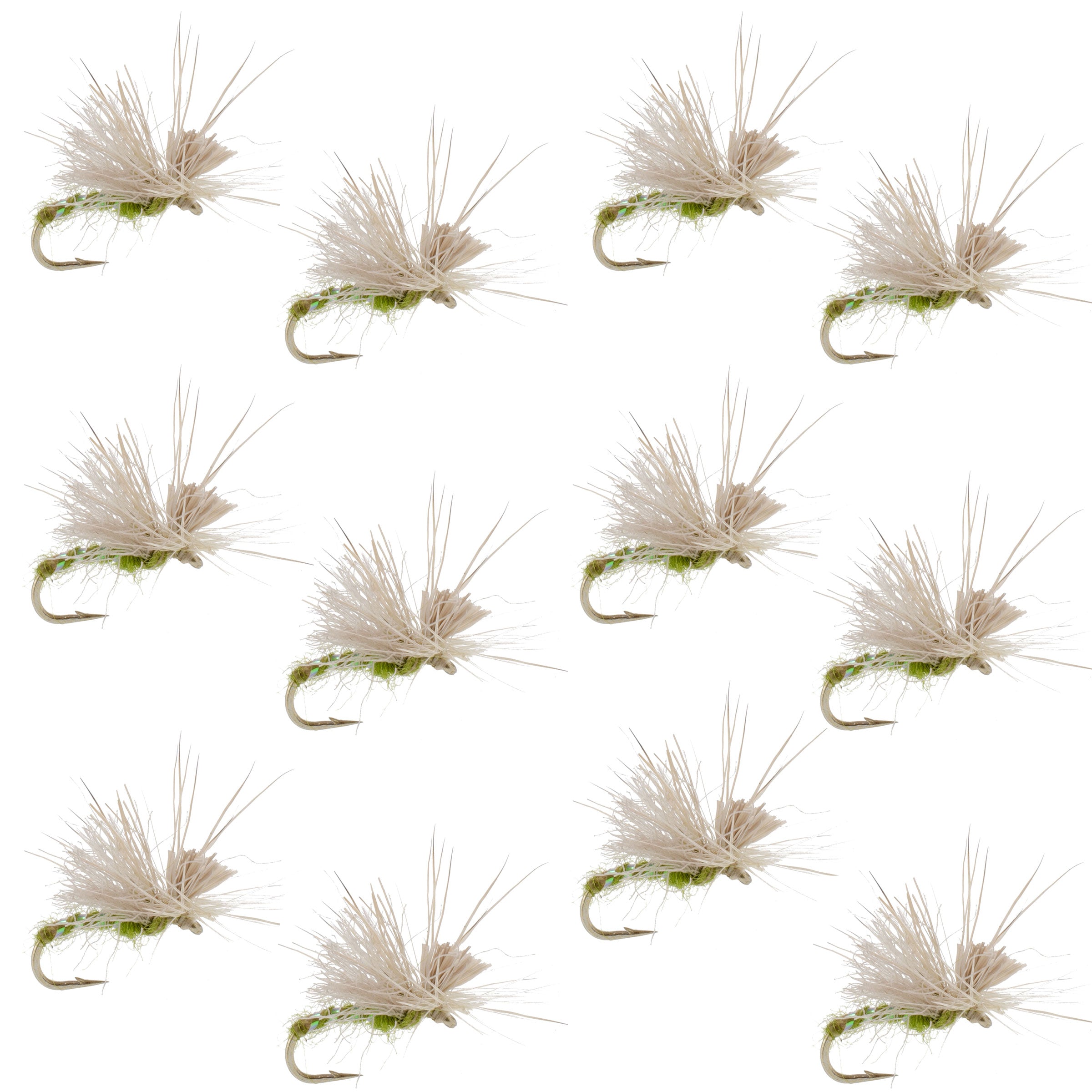 Olive Missing Link Caddis or Mayfly Flies Hook 12 Flies Size 18