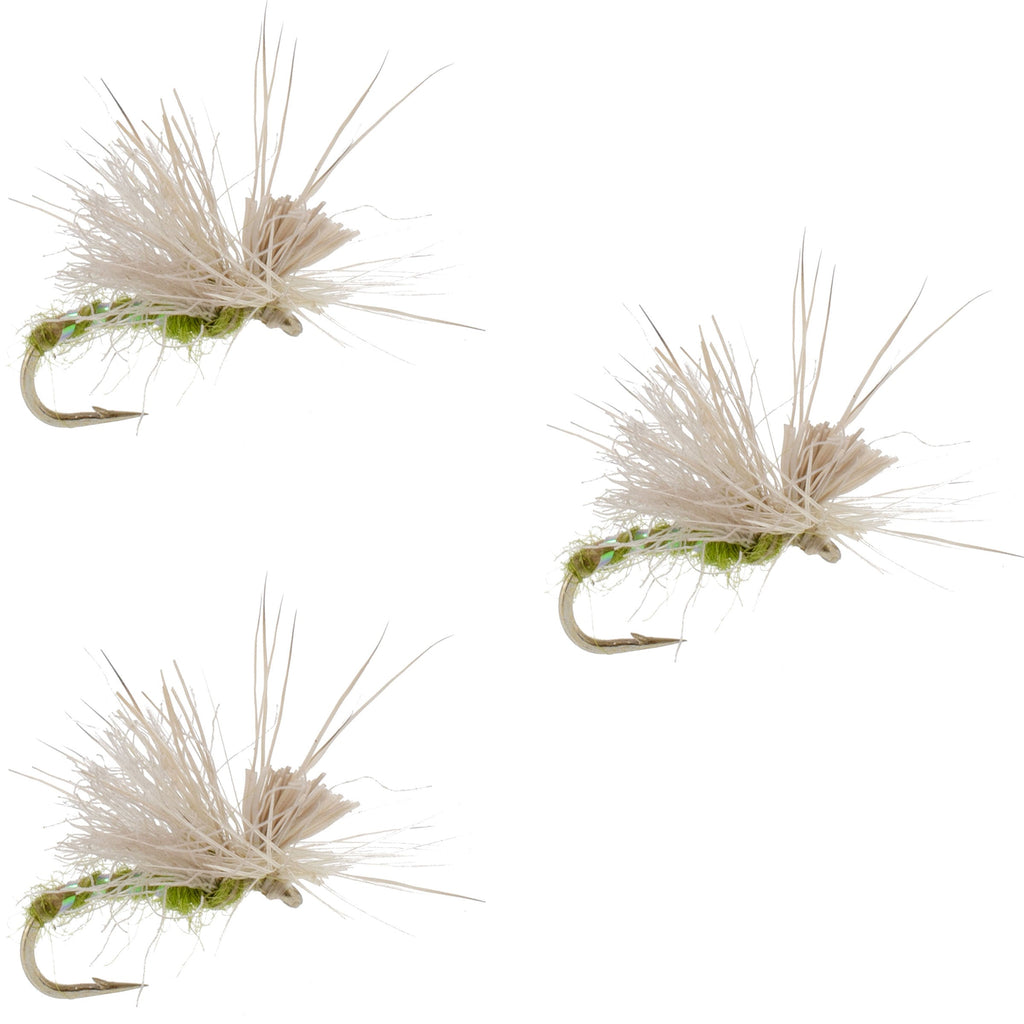 3 Pack Olive Missing Link Caddis or Mayfly Flies Hook Size 20
