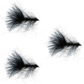 3 Pack Black Mohair Leech Streamer Flies Size 8