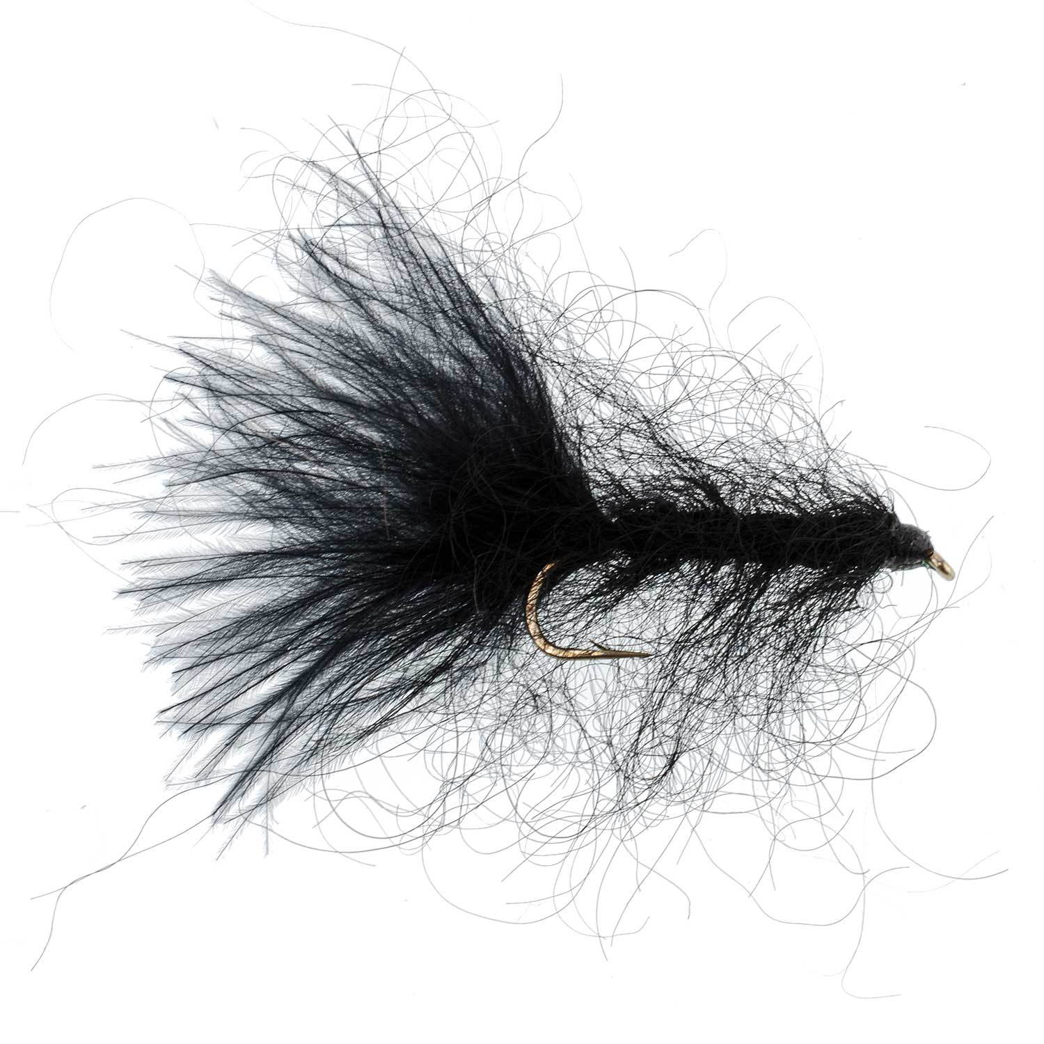 Black Mohair Leech Streamer Fly - 6 Flies Size 8