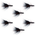 Black Red Crystal Mohair Leech Streamer Fly 6 Flies Size 8