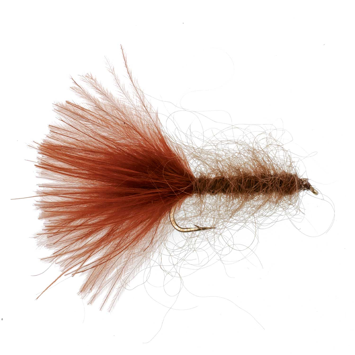3 Pack Brown Mohair Leech Streamer Flies Size 8