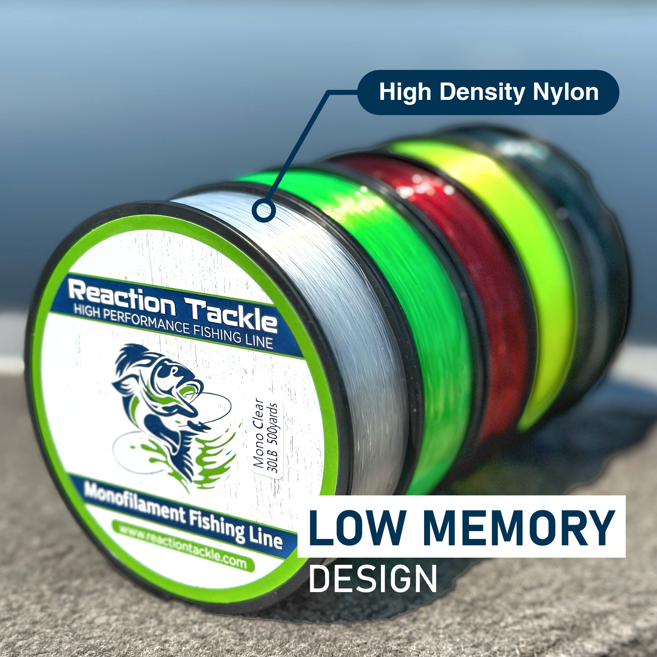 Reaction Tackle Nylon Monofilament Fishing Line 350-yard Spools