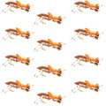 Moorish Hopper Brown Tan Foam Body Grasshopper Fly - 1 Dozen Flies Hook Size 10