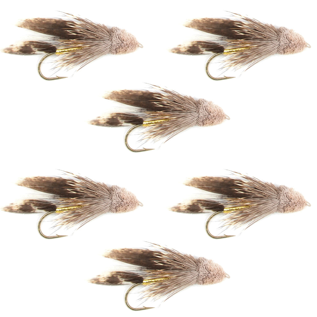 Muddler Minnow Fly Fishing Flies - Classic Bass and Trout Streamers - Set of 6 Flies Hook Size 12