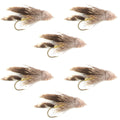 Muddler Minnow Fly Fishing Flies - Classic Bass and Trout Streamers - Set of 6 Flies Hook Size 10