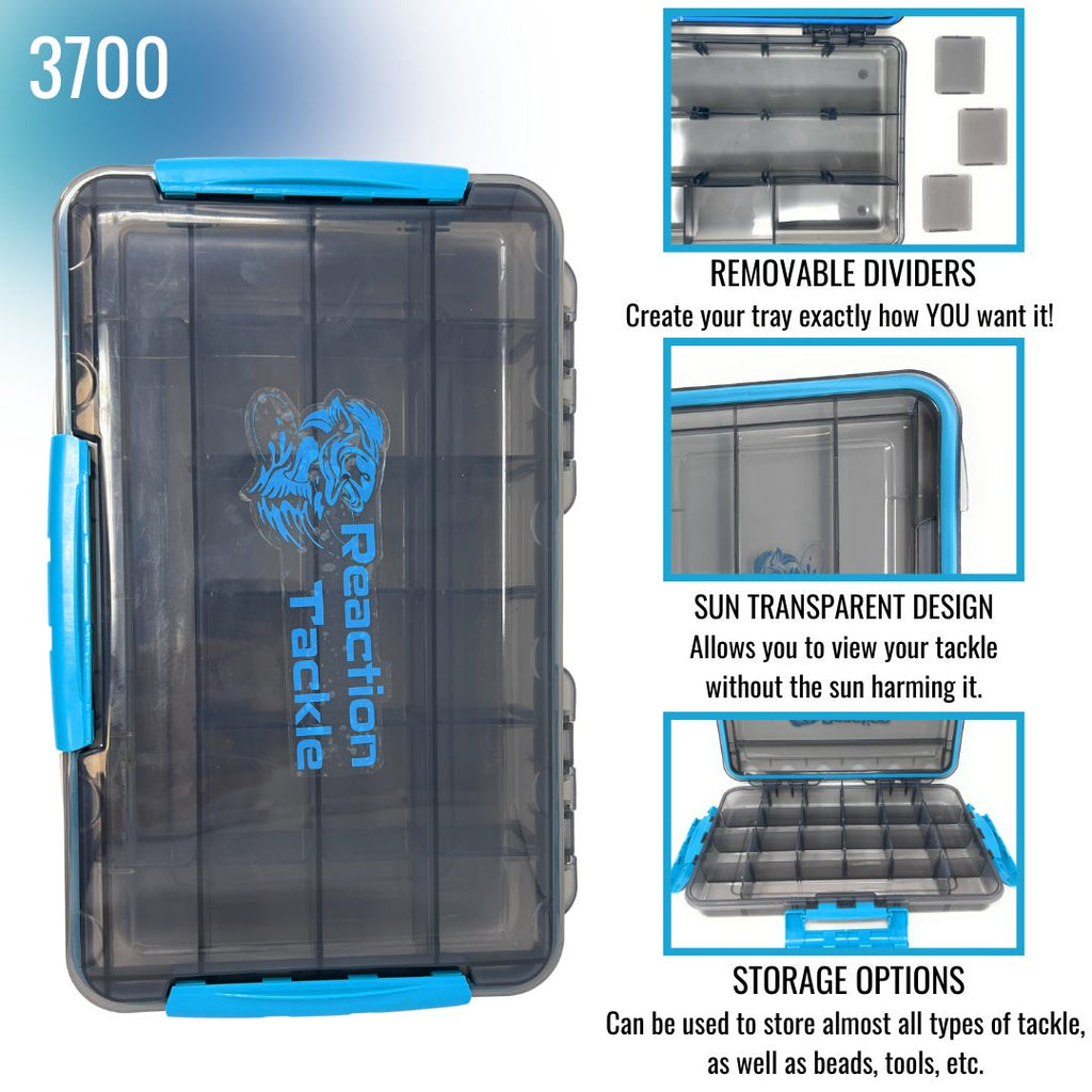 Reaction Tackle Premium Tackle Tray- High Performance and Water Resistant with 3 Resilient Clips