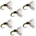 Olive Zebra Sakasa Kebari - 6 Tenkara Flies - Size 16