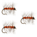 3 Pack Orange Asher Midge Trout Dry Fly - Size 20