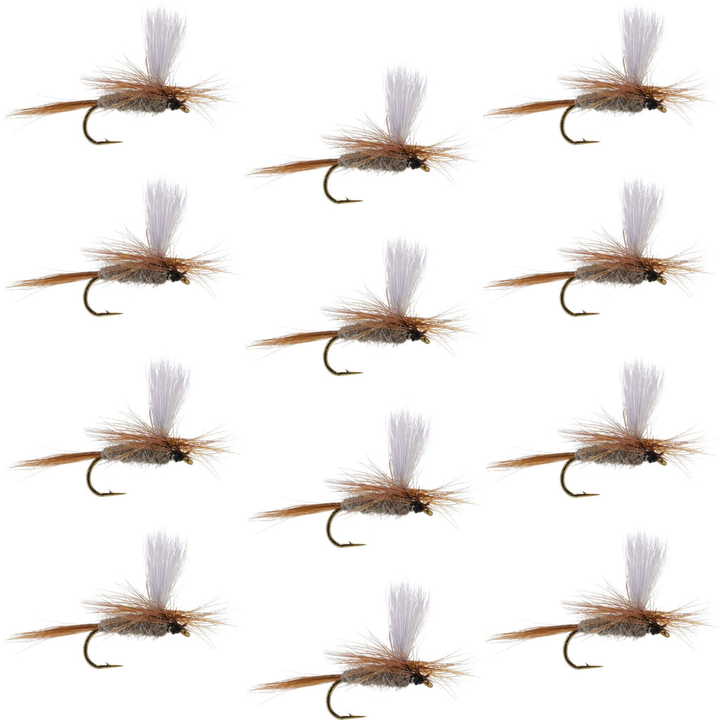Hares Ear Parachute Classic Dry Fly - 12 Flies Hook Size 14
