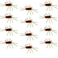 Barbless Pat's Rubber Legs Tungsten Bead Jigged Brown Euro Nymph  - Set of 12 Flies Hook Size 10