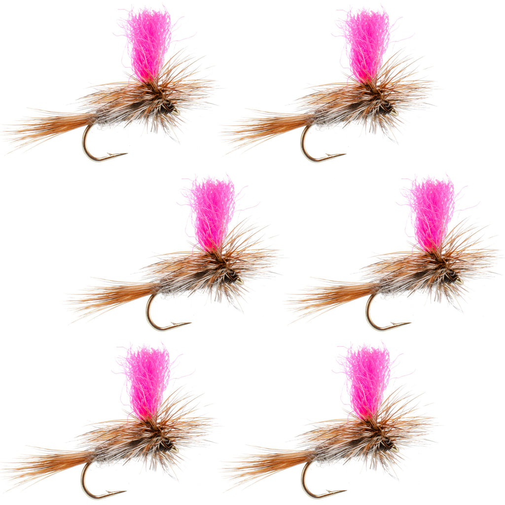 Adams Hi-Viz Parachute Classic Dry Fly - 6 Flies Hook Size 10