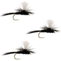 3 Pack Parachute Black Gnat Classic Dry Fly - Size 14
