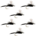 Parachute Black Gnat Classic Dry Fly - 6 Flies Size 14