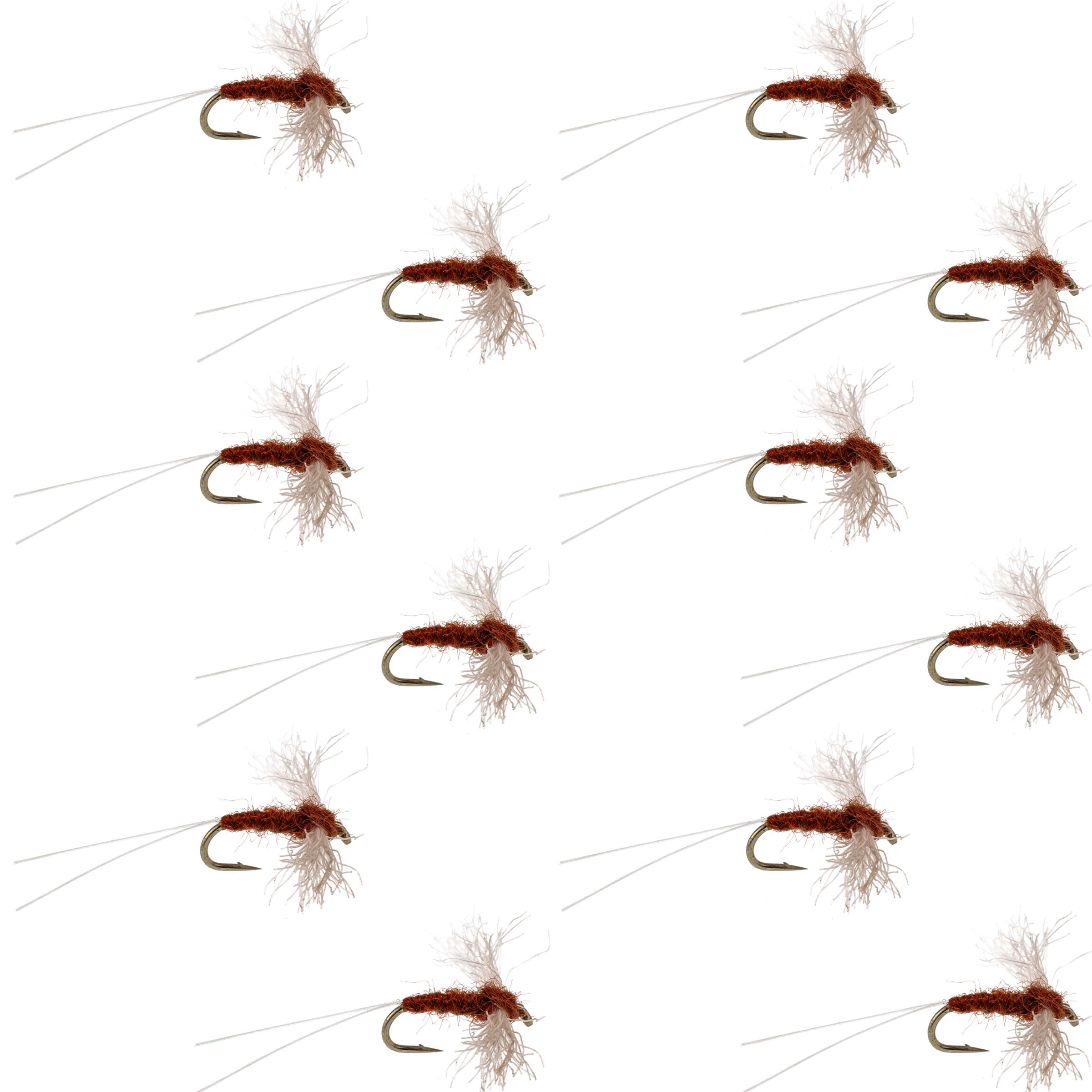 Poly Wing Rusty Spinner Mayfly 12 Flies Hook Size 18