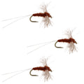 3 Pack Poly Wing Rusty Spinner Mayfly Flies Hook Size 14