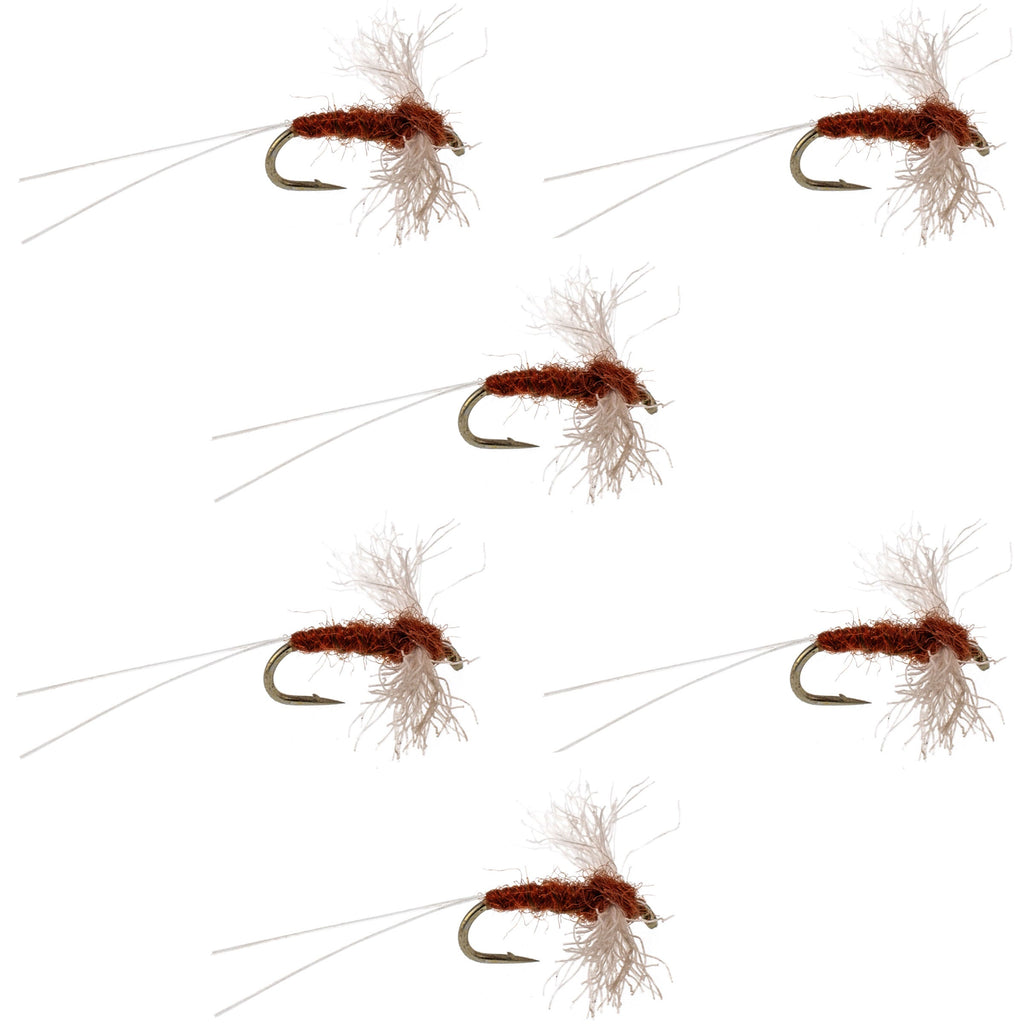 Poly Wing Rusty Spinner Mayfly 6 Flies Hook Size 14