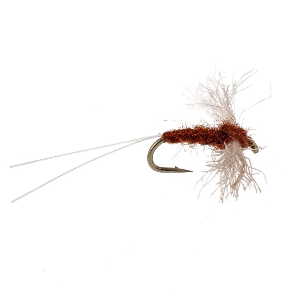 Poly Wing Rusty Spinner Mayfly 12 Flies Hook Size 16