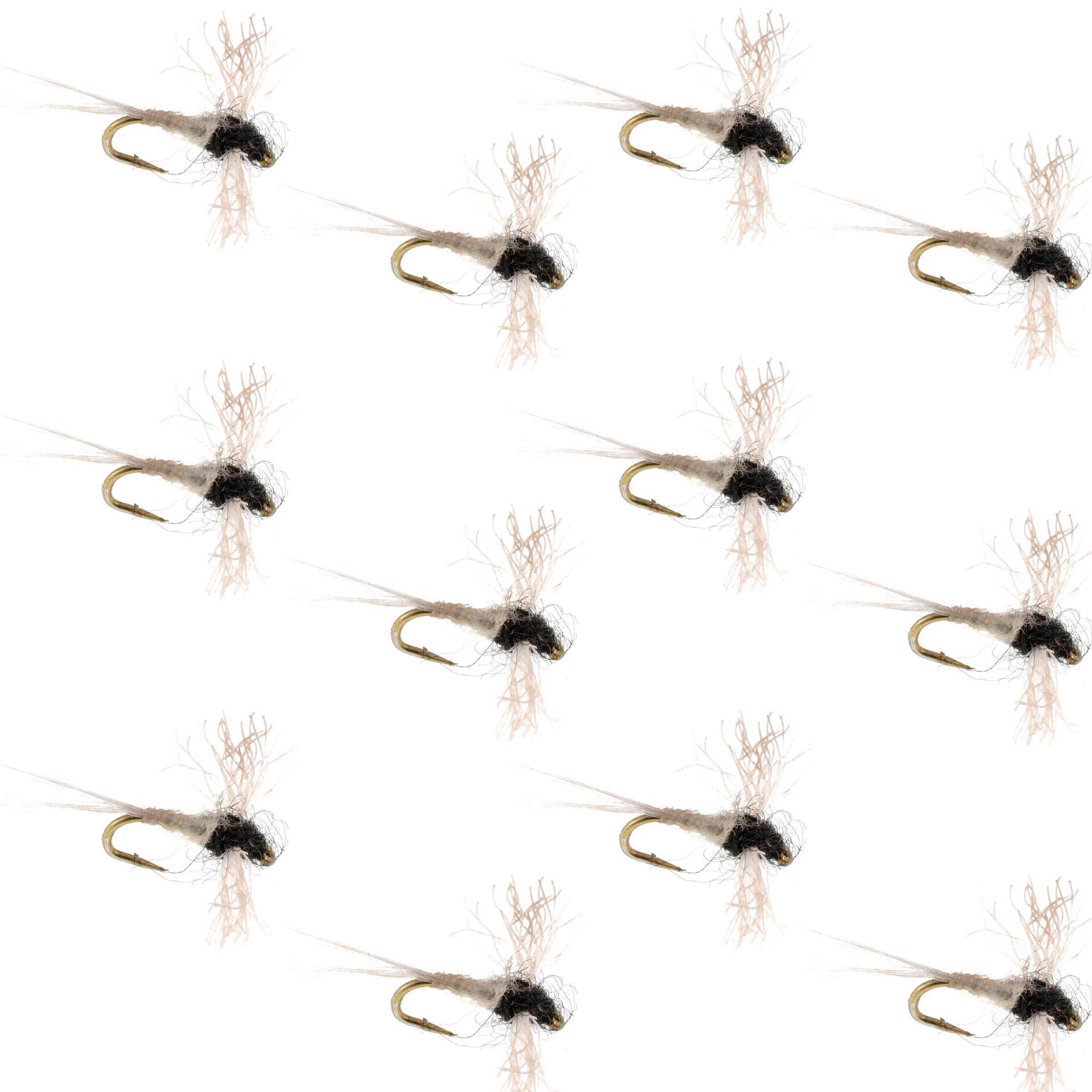 Z-Lon Wing Trico Spinner Kapok Body Hook 12 Flies Size 22
