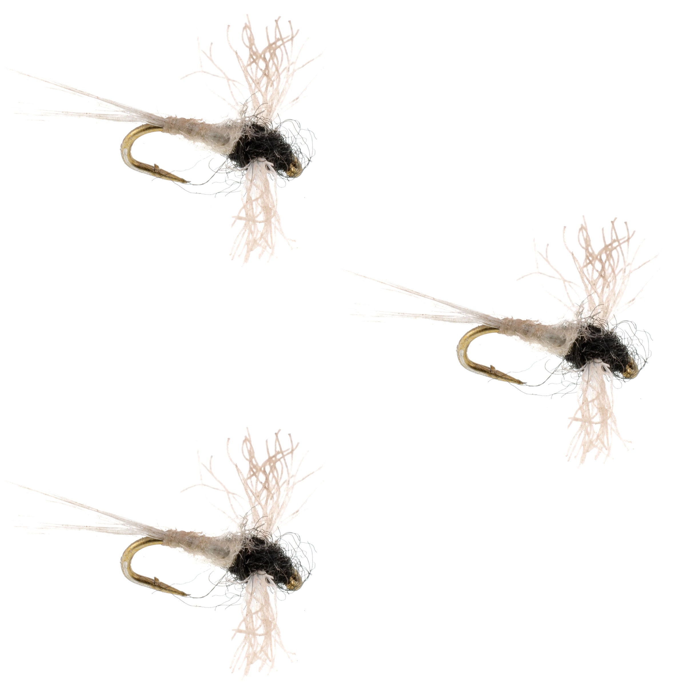 3 Pack Z-Lon Wing Trico Spinner Kapok Body Flies Size 24