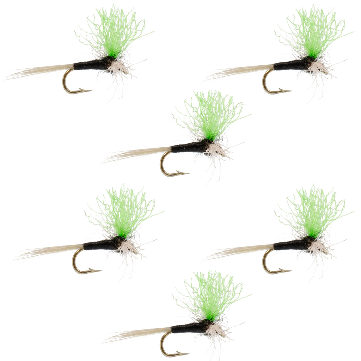 Trico Spinner High Visibility Green Post 6 Flies Hook Size 20