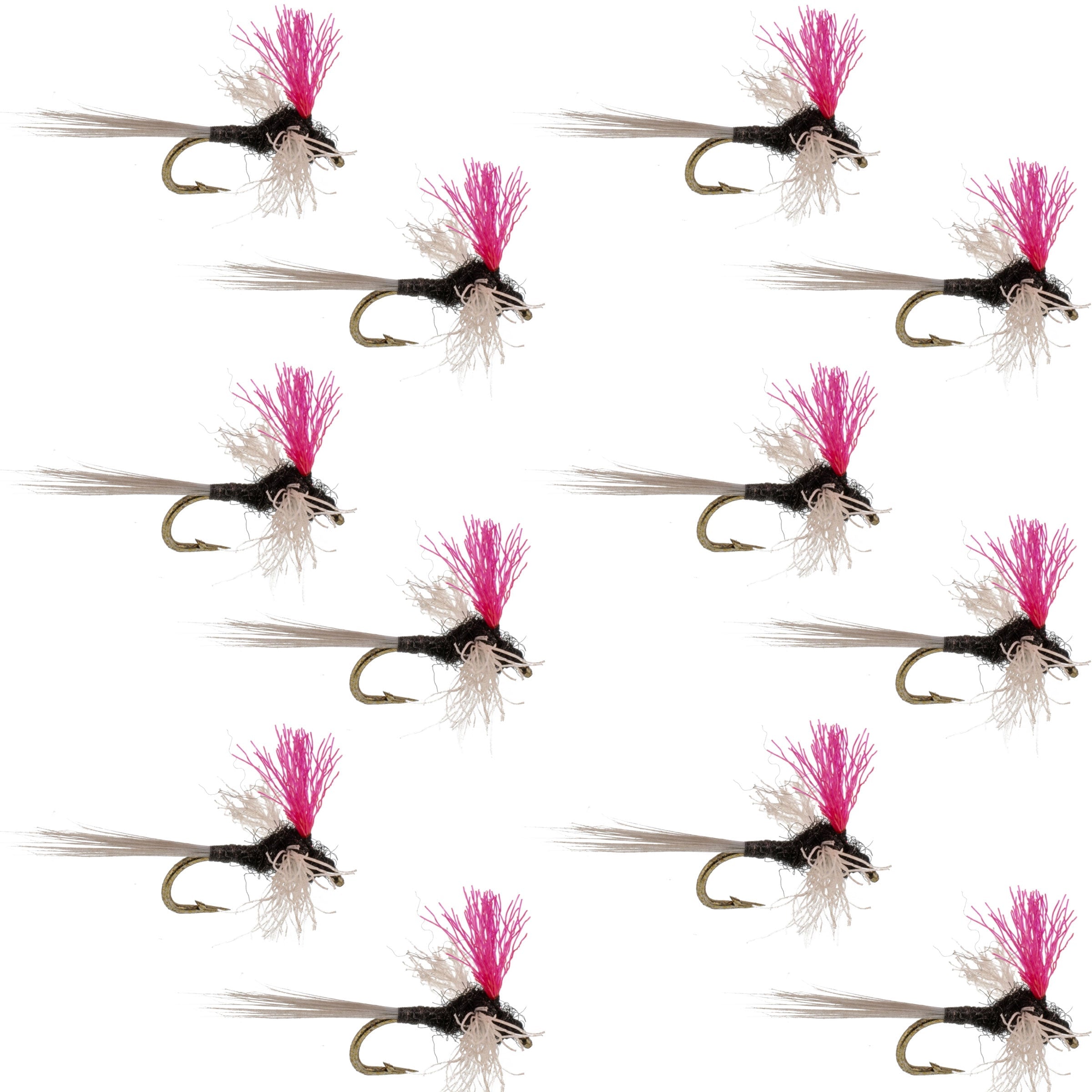 Trico Spinner High Visibility Pink Post 12 Flies Hook Size 18