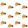 LaFontaine Amber Deep Sparkle Caddis Pupa - 1 Dozen Flies Hook Size 18