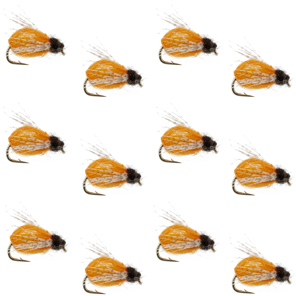 LaFontaine Amber Deep Sparkle Caddis Pupa - 1 Dozen Flies Hook Size 14