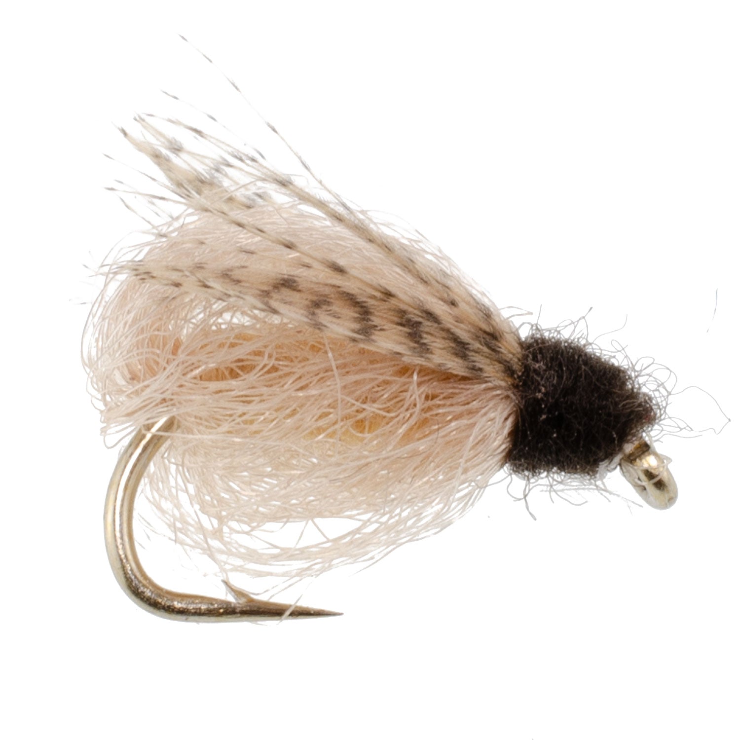 LaFontaine Tan Deep Sparkle Caddis Pupa - 6 Flies Hook Size 14