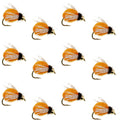 Bead Head LaFontaine Amber Deep Sparkle Caddis Pupa - 1 Dozen Flies Hook Size 12