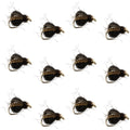 Bead Head LaFontaine Black Deep Sparkle Caddis Pupa - 12 Flies Size 18