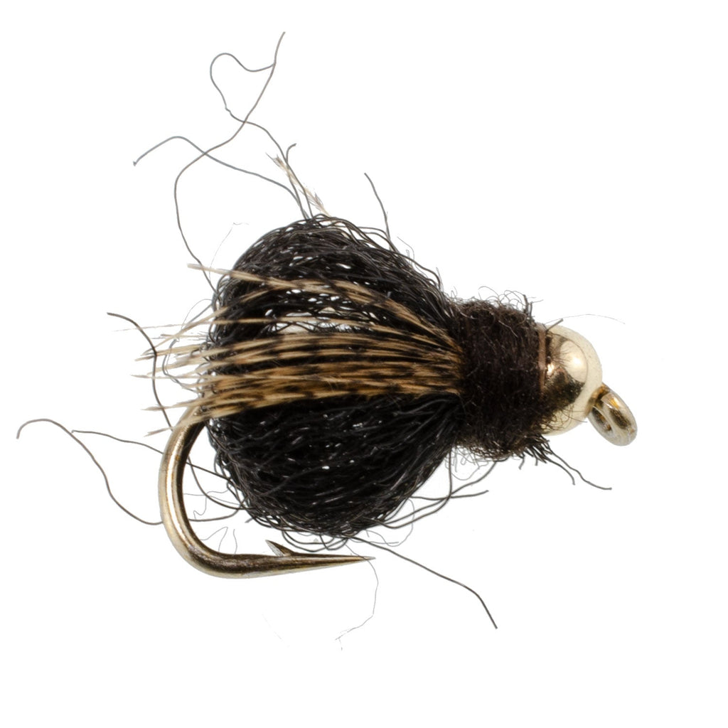 Bead Head LaFontaine Black Deep Sparkle Caddis Pupa - 12 Flies Size 18