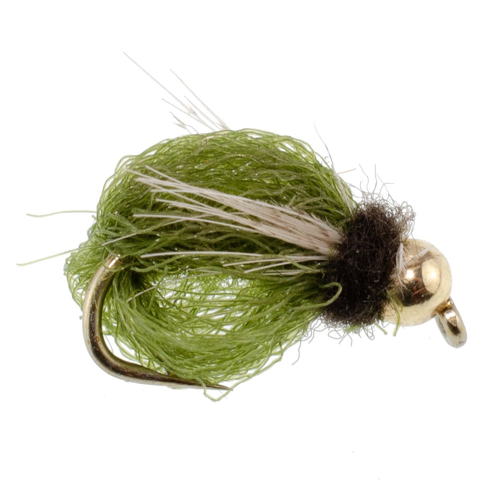 Bead Head LaFontaine Olive Deep Sparkle Caddis Pupa - 6 Flies Hook Size 16