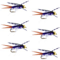 Bead Head Purple Batman Rubber Legs Nymph Fly - 6 Flies Hook Size 14