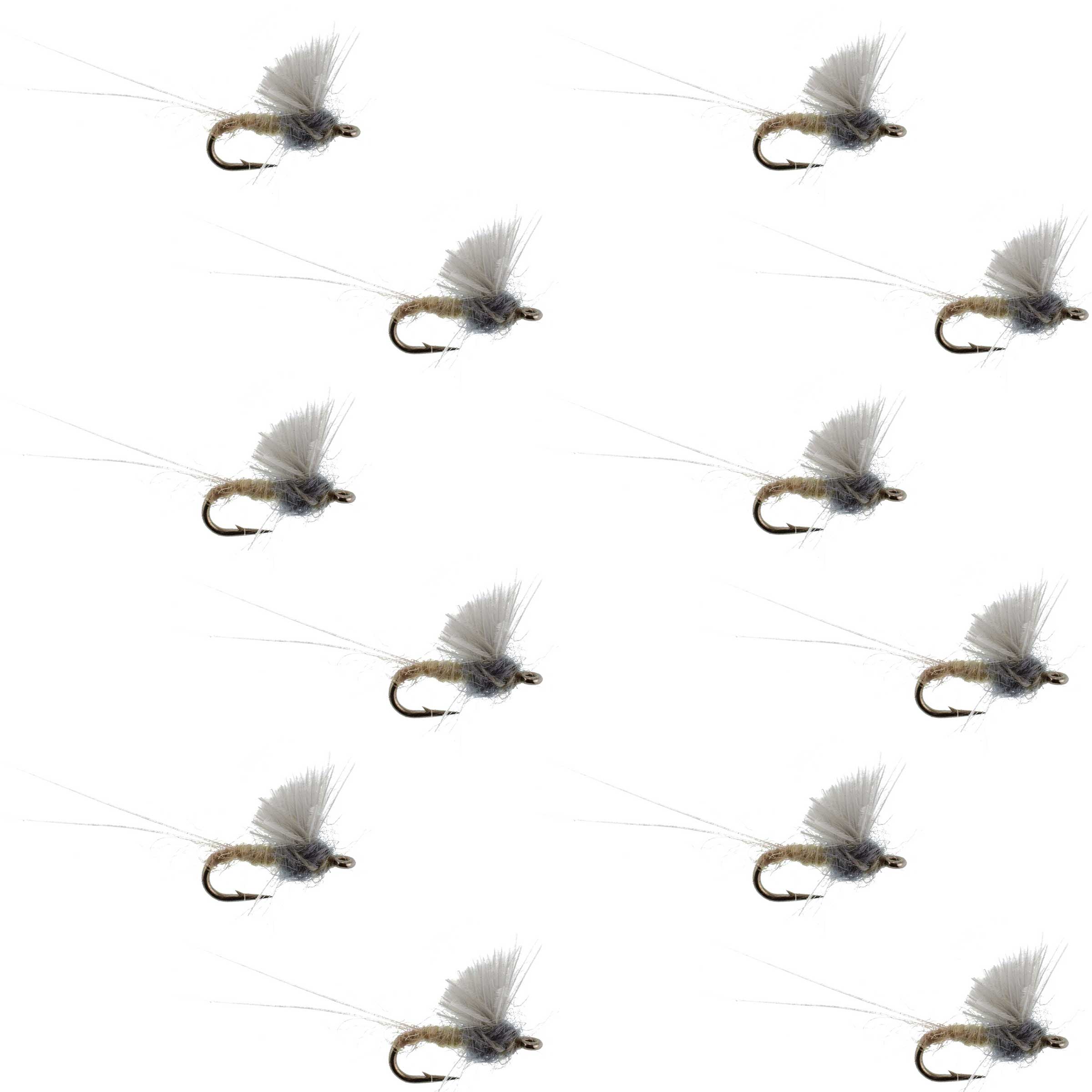 RS2 Gray Emerger Midge - 12 Flies Hook Size 22