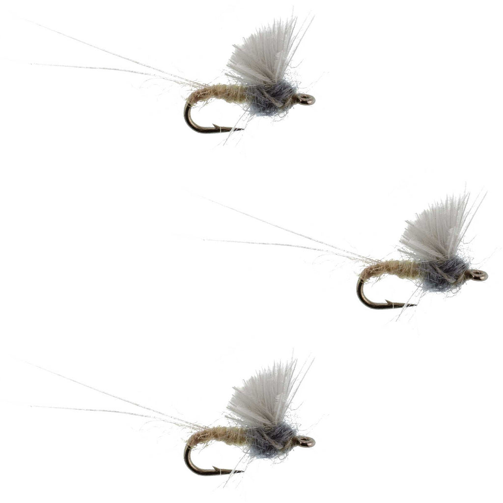 3 Pack RS2 Gray Emerger Midge - Hook Size 22